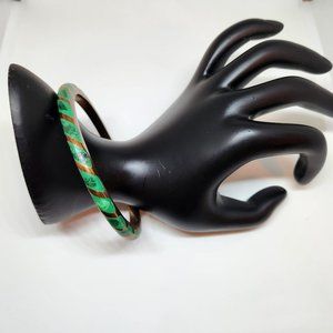 Vintage Green Inlay / Malachite Style Bracelet